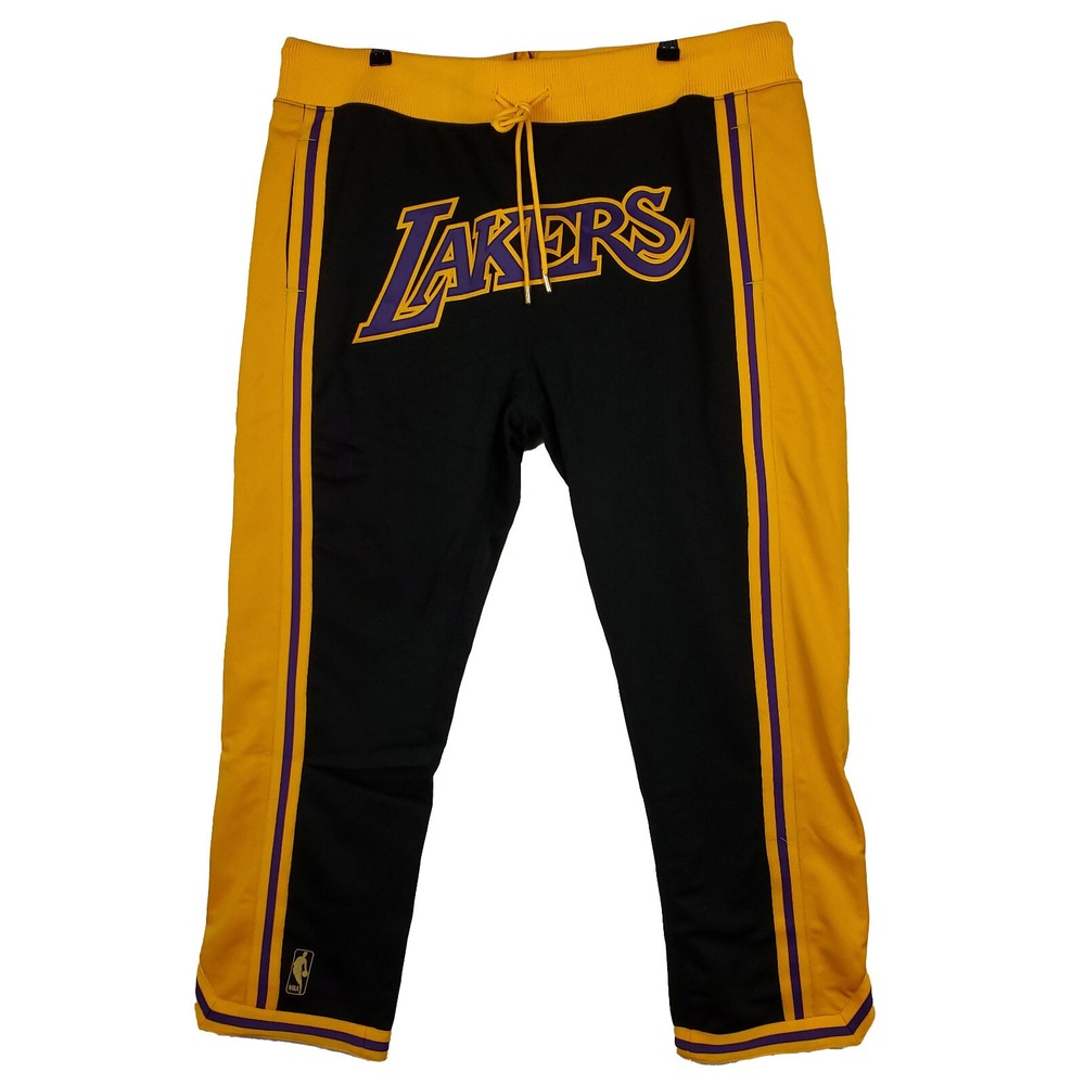 Just Don LA Lakers Mitchell & Ness NBA 2XL XXL Jersey‎ Pants Black Yellow NWT